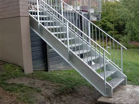 metal stairs in house|exterior galvanized steel stairs.